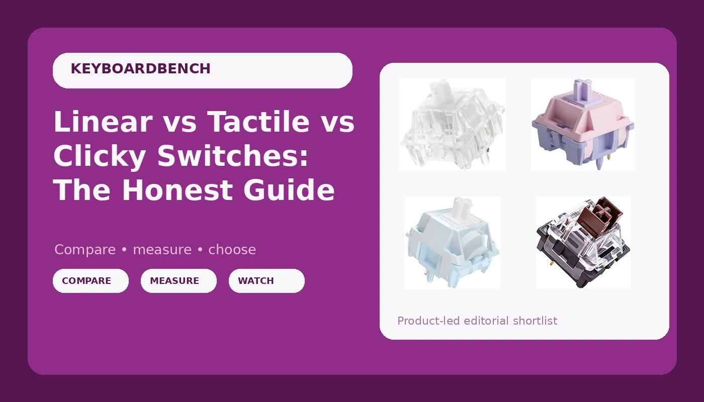 Linear vs Tactile vs Clicky Switches: The Honest Guide - KeyboardBench review with measurements and honest opinion