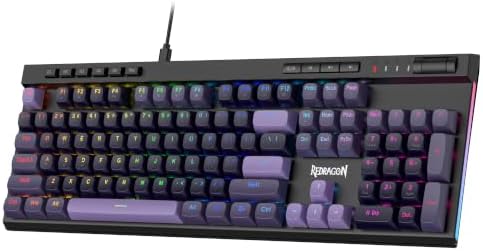 Redragon K580 Wired RGB Mechanical Gaming Keyboard, Macro Key & Media Wheel