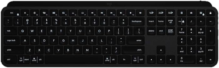 Logitech USB-C MX Keys Advanced Wireless Illuminated Keyboard - Graphite (Renewed)