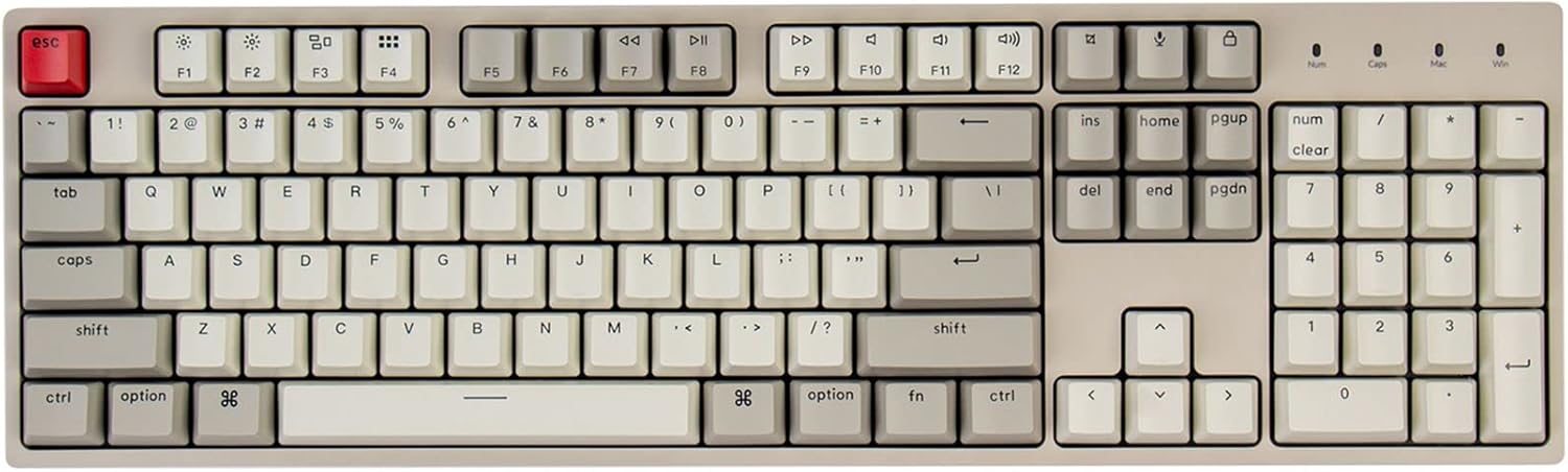 Keychron C2 Full Size Wired Mechanical Keyboard, Brown Switch, Retro