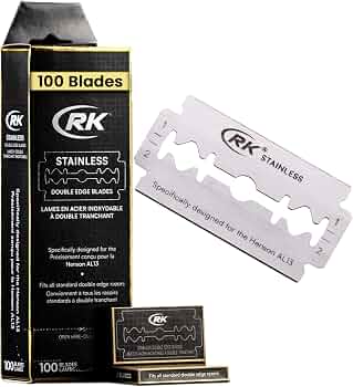 RK Shaving Double Edge Razor Blade - 100 pack - designed for the Henson AL13 (100) : Beauty & Personal Care