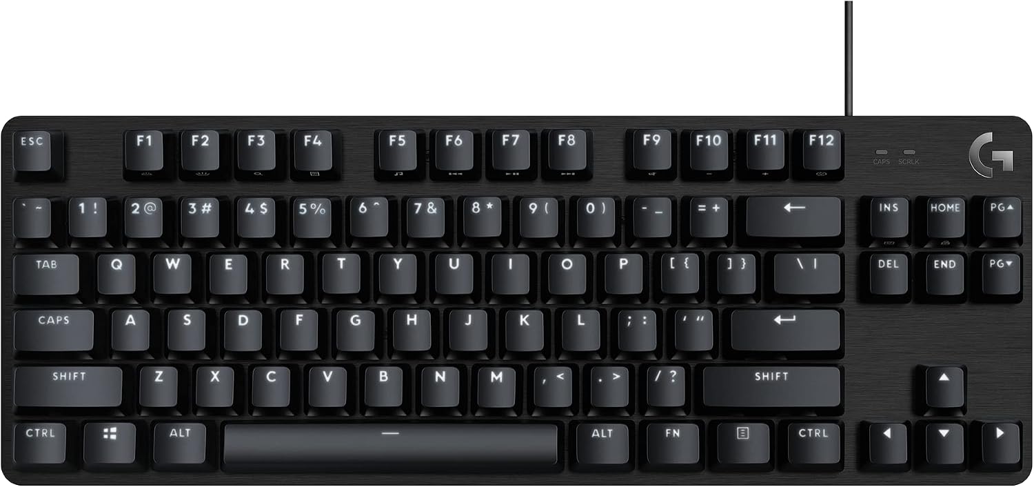 Logitech G413 TKL SE Mechanical Gaming Keyboard - Compact Backlit Keyboard with Tactile Mechanical Switches, Anti-Ghosting, Compatible with Windows, macOS - Black Aluminum (Renewed)