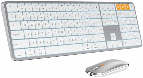 ProtoArc KM100-A Backlit Bluetooth Keyboard and Mouse for Mac, Space Gray