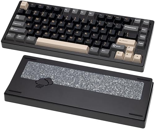 KEEBMONKEY WOBKEY Rainy 75 CNC Aluminum HMX/JWK/Cocoa Switches Triple-Mode Connectivity Mechanical Keyboard with Superior Acoustics, RGB/FR4/Silver SUS304/7000mAh/Cocoa Switch (Pro - Black)
