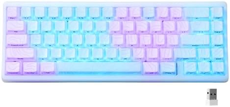 HITIME x XVX M67 Wireless 60% Percent Keyboard, QMK/VIA Topographic Gaming Keyboard, Tri-Mode Thocky Creamy Mechanical Key Board, Hot Swappable Gasket Mount RGB IMD Tech for Win/Mac(JadeStone)