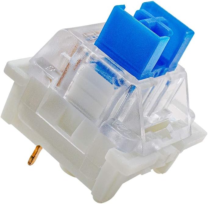 outemu Blue Switches 20 Pack, 3 Pin/Clicky Tactile 50gf/Dustproof/RGB Key Switches - Cherry MX Equivalent - DIY Replaceable for Mechanical Keyboard