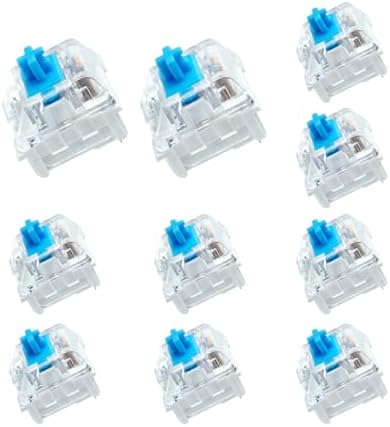BlingKingdom 10 PCS Mechanical Keyboard Switches, MX Clicky Blue for Gaming